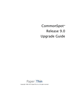 CommonSpot  Release 9.0 Upgrade Guide