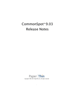 CommonSpot 9.03 Release Notes
