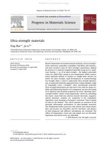Progress in Materials Science Ultra-strength materials Author's personal copy Ting Zhu