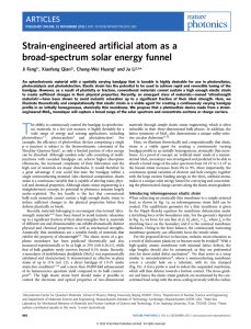Strain-engineered artiﬁcial atom as a broad-spectrum solar energy funnel *