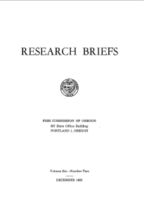 RESEARCH BRIEFS FISH  COMMISSION  OF  OREGON State Office  Building