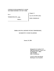 UNITED STATES BANKRUPTCY COURT SOUTHERN DISTRICT OF NEW YORK §