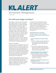 Investment Management SEC Staff Issues Hedge Fund Report