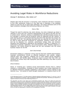 Avoiding Legal Risks in Workforce Reductions