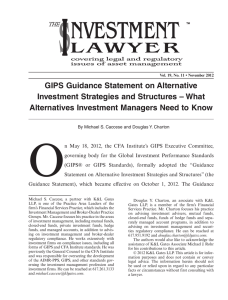 GIPS Guidance Statement on Alternative Investment Strategies and Structures – What