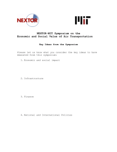 NEXTOR-MIT Symposium on the Economic and Social Value of Air Transportation