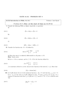 Problem Set 9, Due: at the start of class on...