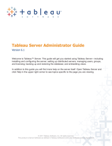 Tableau Server Administrator Guide Version 6.1