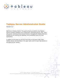 Tableau Server Administrator Guide Version 5.2