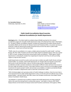 Public Health Accreditation Board Launches National Accreditation for Health Departments