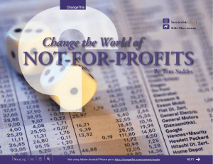 Not-For-ProFits Change the World of By Tom Suddes +