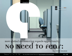 No Need to Fear: How Global Outsourcing Equals Opportunity by Steve Hamm +
