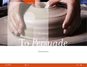 Persuade To Inform or By Dean Brenner