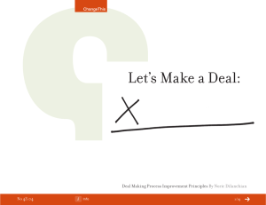 Let’s Make a Deal: Deal Making Process Improvement Principles By Noric Dilanchian 43.04