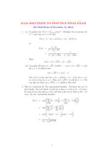 18.314 SOLUTIONS TO PRACTICE FINAL EXAM