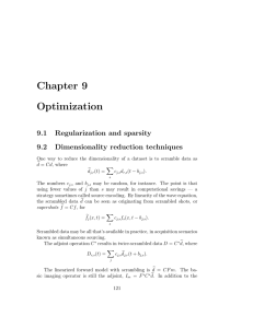 Chapter 9 Optimization 9.1 Regularization and sparsity
