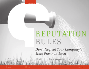 rules reputation  Don’t Neglect Your Company’s