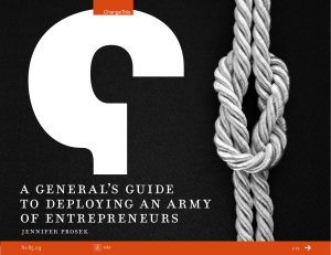 a general’s guide to deploying an army of entrepreneurs jennifer prosek