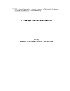 Wolff,T. A practical approach to evaluating coalitions. In T.Backer(Ed.) Evaluating