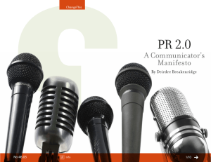 PR 2.0 A Communicator’s Manifesto By Deirdre Breakenridge