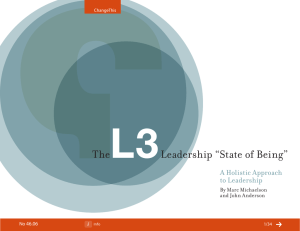 The Leadership “State of Being” A Holistic Approach