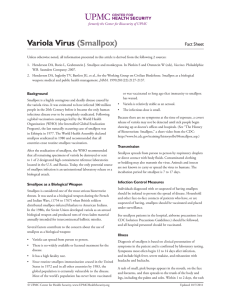 Variola Virus (Smallpox) Fact Sheet