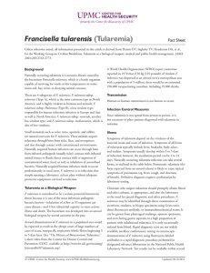 Francisella tularensis (Tularemia) Fact Sheet Background