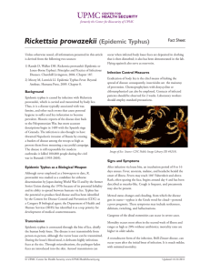 Rickettsia prowazekii  (Epidemic Typhus) Fact Sheet