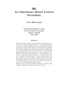 An Inheritance-Based Lexicon Formalism Sven Hartrumpf Arti cial Intelligence Center