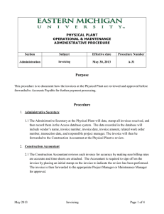 PHYSICAL PLANT OPERATIONAL &amp; MAINTENANCE ADMINISTRATIVE PROCEDURE