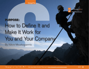 How to Define It and Make It Work for PurPose: