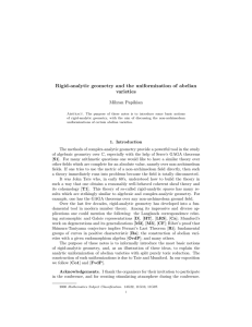 Rigid-analytic geometry and the uniformization of abelian varieties Mihran Papikian