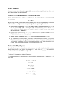 18.335 Midterm Problem 1: Schur, backsubstitution, complexity (20 points)