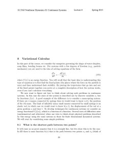 8 Variational Calculus 18.354J Nonlinear Dynamics II: Continuum Systems Lecture 8