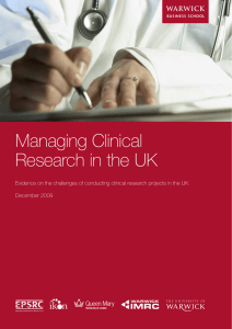 Managing Clinical Research in the UK December 2009