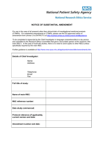 NOTICE OF SUBSTANTIAL AMENDMENT