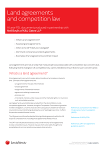 Land agreements and competition law A Lexis PSL document produced in partnership with