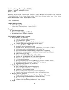 Institutional Strategic Planning Council (ISPC) Minutes – Thursday, September 29, 2011