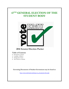67 GENERAL ELECTION OF THE STUDENT BODY