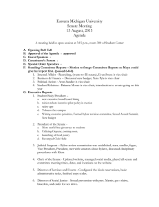 Eastern Michigan University Senate Meeting 15 August, 2015 Agenda