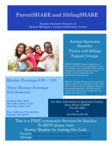 ParentSHARE and SiblingSHARE  Autism Spectrum Disorder
