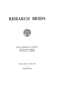 RESEARCH  BRIEFS 1961 AUGUST FISH COMMISSION  O F  OREGON