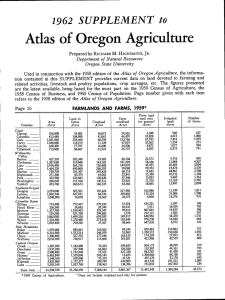 Atlas of Oregon Agriculture 1962 SUPPLEMENT to