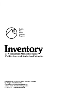 Inventory of Nontechnical Marine Resources,^ Publications, and Audiovisual Materials