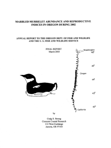 MARBLED MURRELET ABUNDANCE AND REPRODUCTIVE INDICES IN OREGON DURING 2002