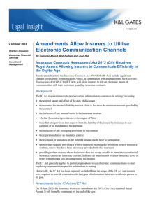 Amendments Allow Insurers to Utilise Electronic Communication Channels