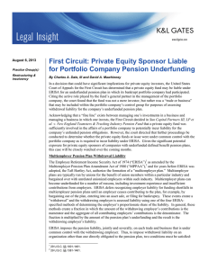 First Circuit: Private Equity Sponsor Liable for Portfolio Company Pension Underfunding