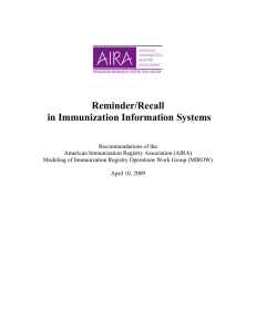 Reminder/Recall in Immunization Information Systems