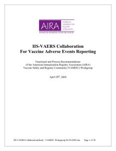 IIS-VAERS Collaboration For Vaccine Adverse Events Reporting