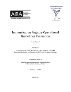 Immunization Registry Operational Guidelines Evaluation Final Report